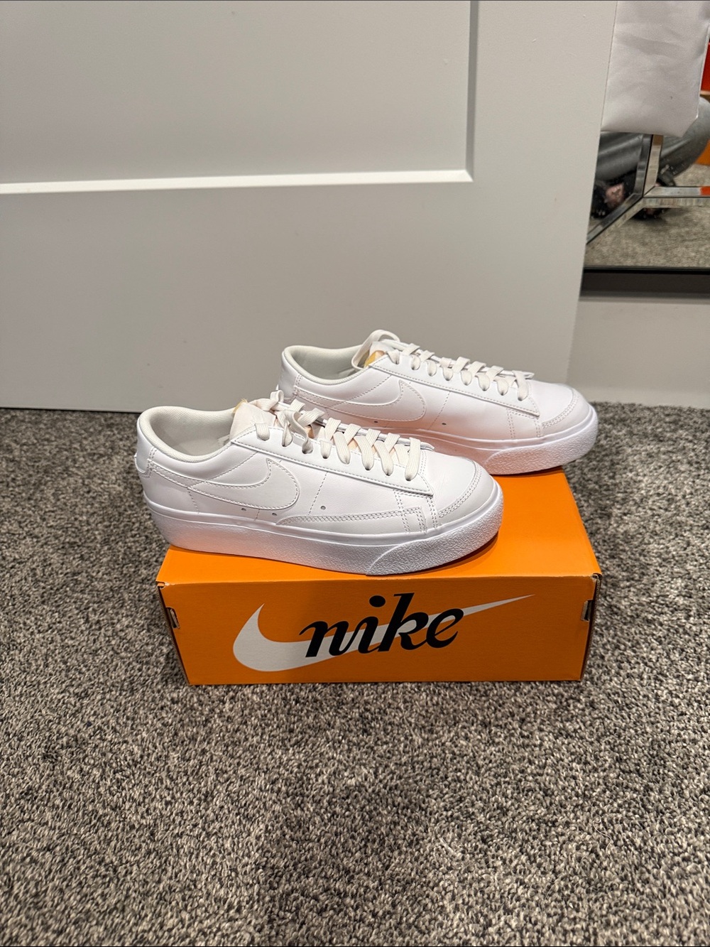 Nike Women’s White Leather Low-Top Sneakers